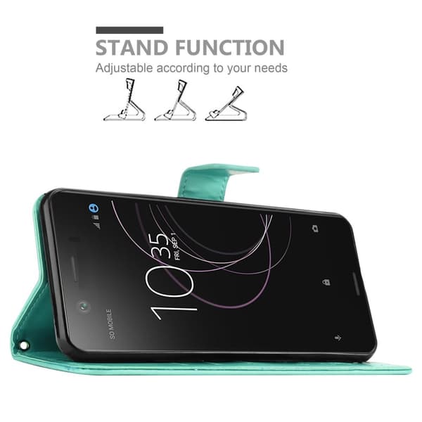 Sony Xperia XZ1 COMPACT Skal Fodral i blomdesign Mobilskydd Case Cover med magnetisk stängning, ståfunktion och kortplatser