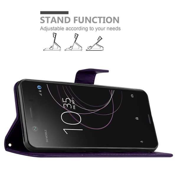 Deksel til Sony Xperia XZ1 COMPACT Lommebokdeksel i blomster design med magnetisk lukking, stativfunksjon og kortplasser