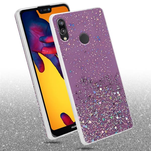 Huawei P20 LITE 2018 / NOVA 3E Skal Fodral Case Cover av flexibelt TPU-silikon med glittrande glitter