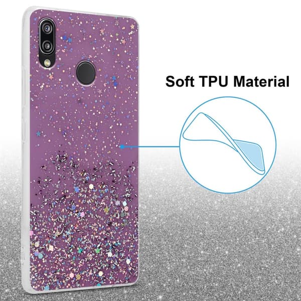 Huawei P20 LITE 2018 / NOVA 3E Skal Fodral Case Cover av flexibelt TPU-silikon med glittrande glitter