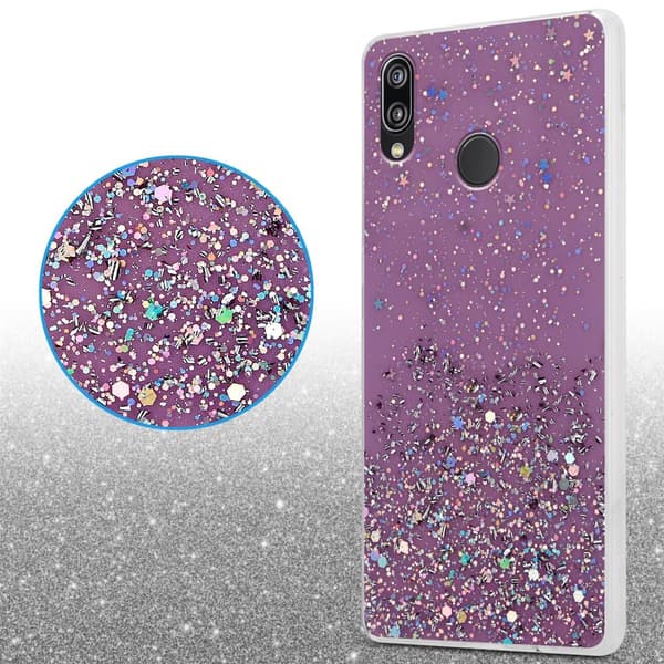 Huawei P20 LITE 2018 / NOVA 3E Skal Fodral Case Cover av flexibelt TPU-silikon med glittrande glitter