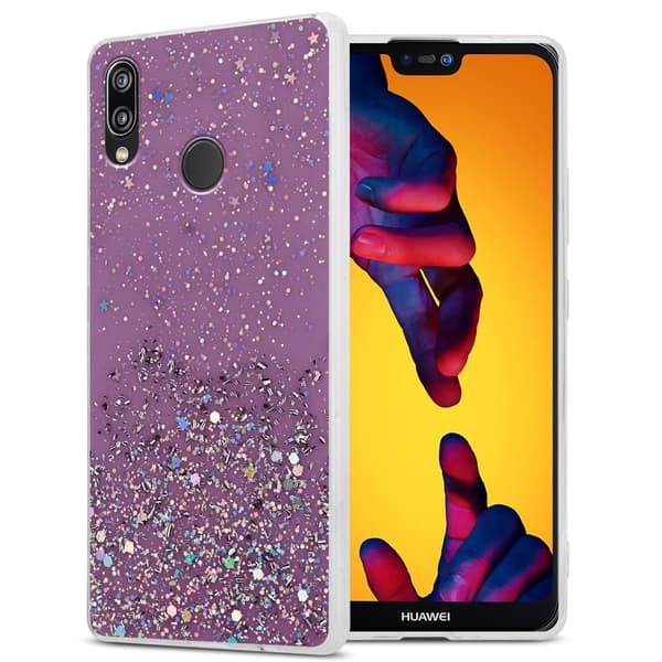 Huawei P20 LITE 2018 / NOVA 3E Skal Fodral Case Cover av flexibelt TPU-silikon med glittrande glitter