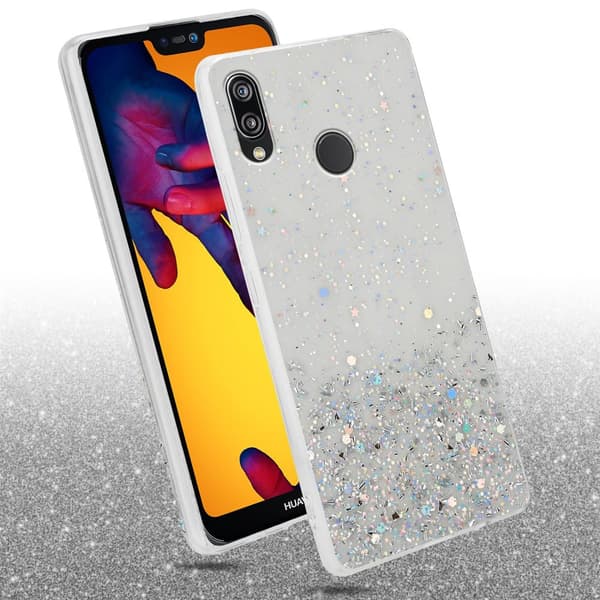 Huawei P20 LITE 2018 / NOVA 3E Skal Fodral Case Cover av flexibelt TPU-silikon med glittrande glitter