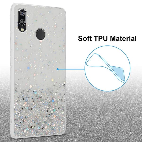 Huawei P20 LITE 2018 / NOVA 3E Skal Fodral Case Cover av flexibelt TPU-silikon med glittrande glitter