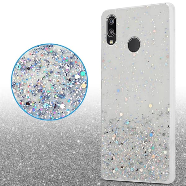 Huawei P20 LITE 2018 / NOVA 3E Skal Fodral Case Cover av flexibelt TPU-silikon med glittrande glitter