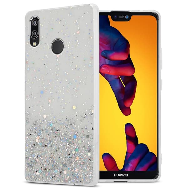 Huawei P20 LITE 2018 / NOVA 3E Skal Fodral Case Cover av flexibelt TPU-silikon med glittrande glitter