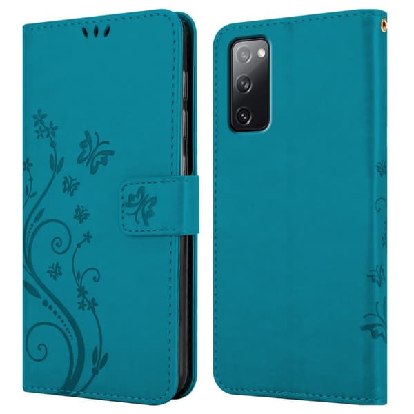 Deksel til Samsung Galaxy S20 FE Lommebokdeksel i blomster design med magnetisk lukking, stativfunksjon og kortplasser