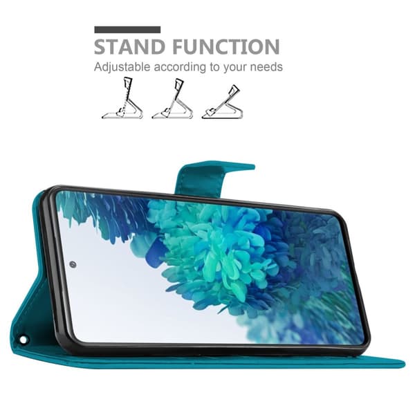 Deksel til Samsung Galaxy S20 FE Lommebokdeksel i blomster design med magnetisk lukking, stativfunksjon og kortplasser