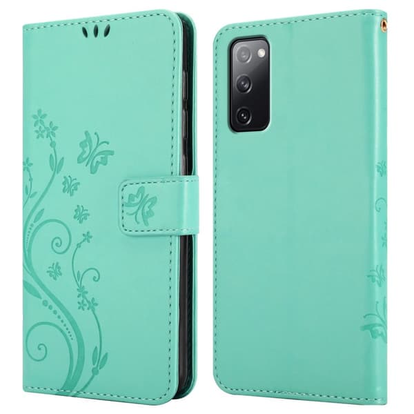 Deksel til Samsung Galaxy S20 FE Lommebokdeksel i blomster design med magnetisk lukking, stativfunksjon og kortplasser