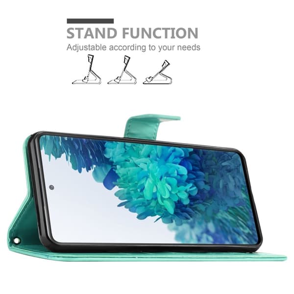 Deksel til Samsung Galaxy S20 FE Lommebokdeksel i blomster design med magnetisk lukking, stativfunksjon og kortplasser