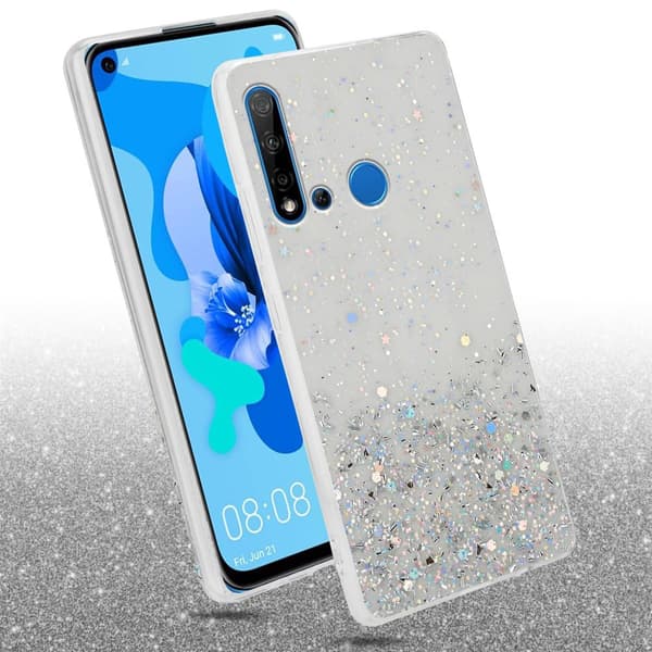 Huawei NOVA 5i / P20 LITE 2019 Suojakuori Suojakotelo joustavasta TPU-silikonista jossa on kimaltelevaa glitteriä