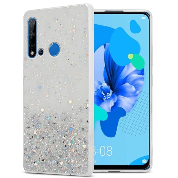 Huawei NOVA 5i / P20 LITE 2019 Suojakuori Suojakotelo joustavasta TPU-silikonista jossa on kimaltelevaa glitteriä