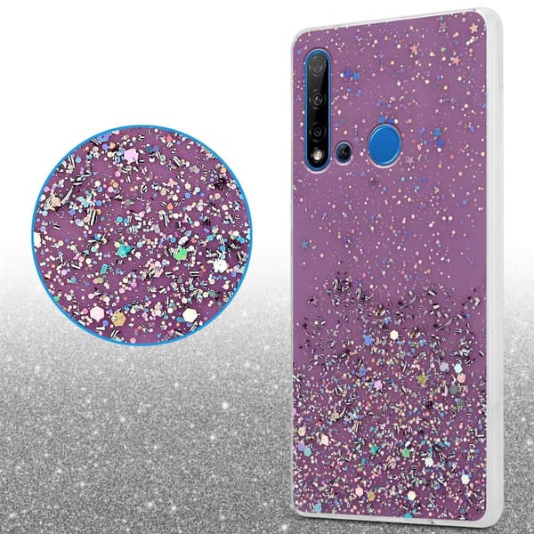 Huawei NOVA 5i / P20 LITE 2019 Suojakuori Suojakotelo joustavasta TPU-silikonista jossa on kimaltelevaa glitteriä