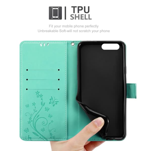 Deksel til OnePlus 5 Lommebokdeksel i blomster design med magnetisk lukking, stativfunksjon og kortplasser