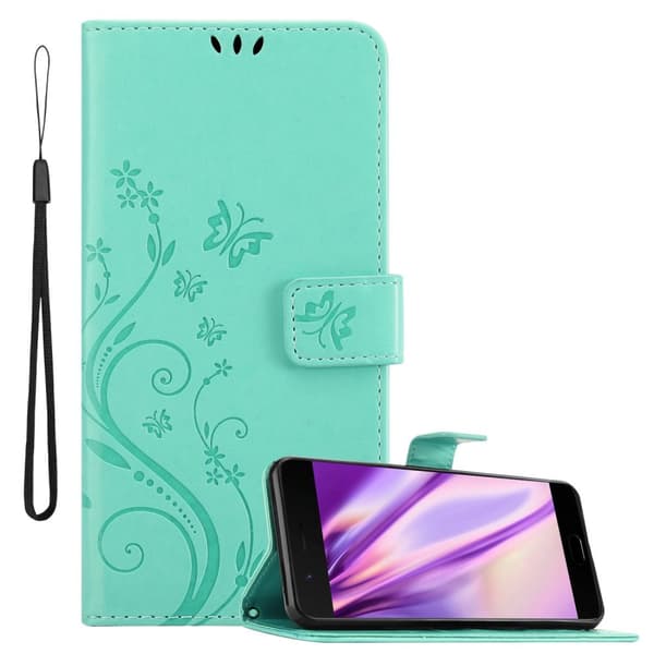 Deksel til OnePlus 5 Lommebokdeksel i blomster design med magnetisk lukking, stativfunksjon og kortplasser