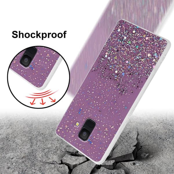 Samsung Galaxy A6 2018 Suojakuori Suojakotelo joustavasta TPU-silikonista jossa on kimaltelevaa glitteriä