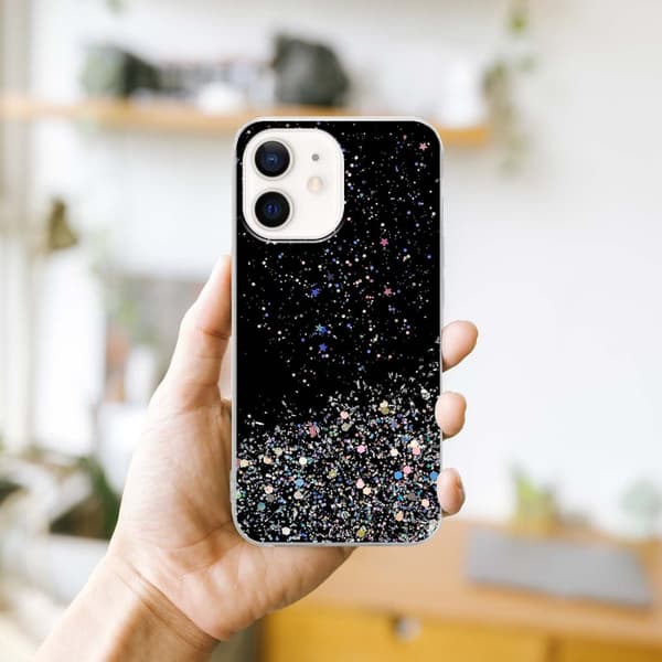 Deksel til iPhone 12 MINI med glitrende glitter