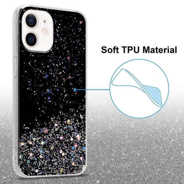 Deksel til iPhone 12 MINI med glitrende glitter