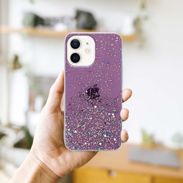 Deksel til iPhone 12 MINI med glitrende glitter