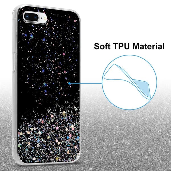 iPhone 7 PLUS / 7S PLUS / 8 PLUS Suojakuori Suojakotelo joustavasta TPU-silikonista jossa on kimaltelevaa glitteriä