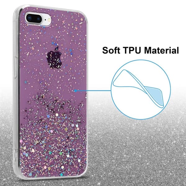 iPhone 7 PLUS / 7S PLUS / 8 PLUS Skal Fodral Case Cover av flexibelt TPU-silikon med glittrande glitter