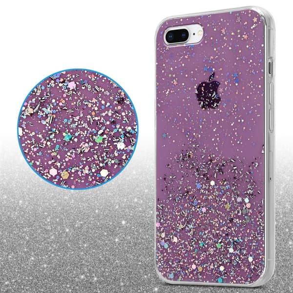 iPhone 7 PLUS / 7S PLUS / 8 PLUS Skal Fodral Case Cover av flexibelt TPU-silikon med glittrande glitter