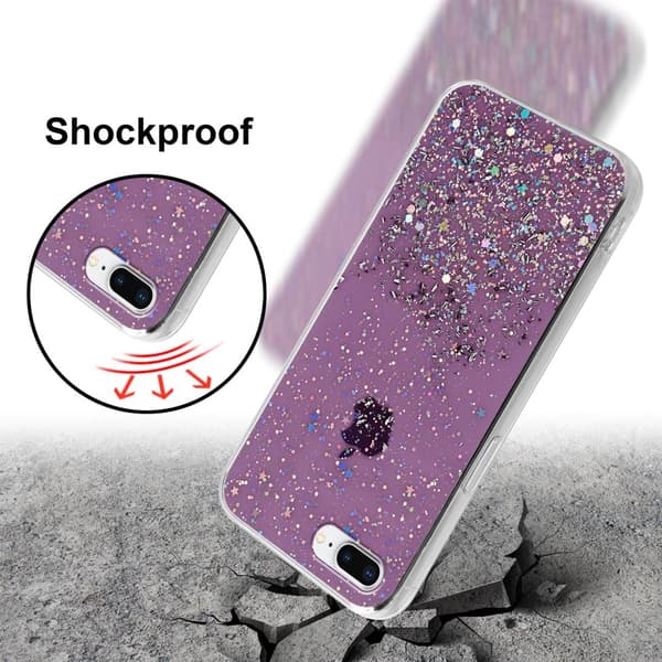 iPhone 7 PLUS / 7S PLUS / 8 PLUS Skal Fodral Case Cover av flexibelt TPU-silikon med glittrande glitter