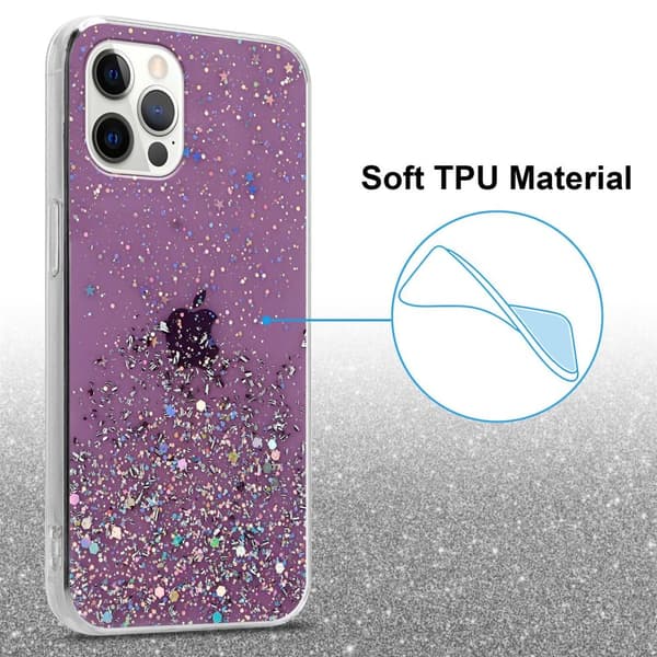 Deksel til iPhone 12 PRO MAX med glitrende glitter