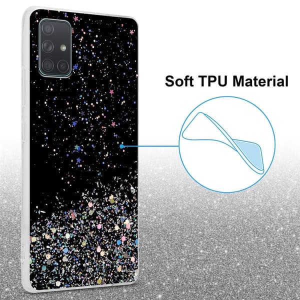 Samsung Galaxy A71 4G Skal Fodral Case Cover av flexibelt TPU-silikon med glittrande glitter
