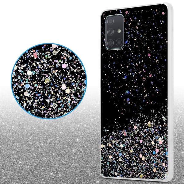 Samsung Galaxy A71 4G Skal Fodral Case Cover av flexibelt TPU-silikon med glittrande glitter