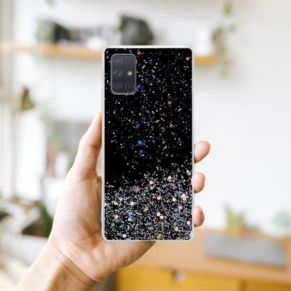 Samsung Galaxy A71 4G Skal Fodral Case Cover av flexibelt TPU-silikon med glittrande glitter