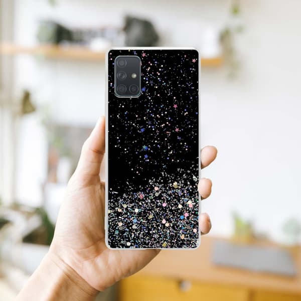 Samsung Galaxy A71 4G Skal Fodral Case Cover av flexibelt TPU-silikon med glittrande glitter