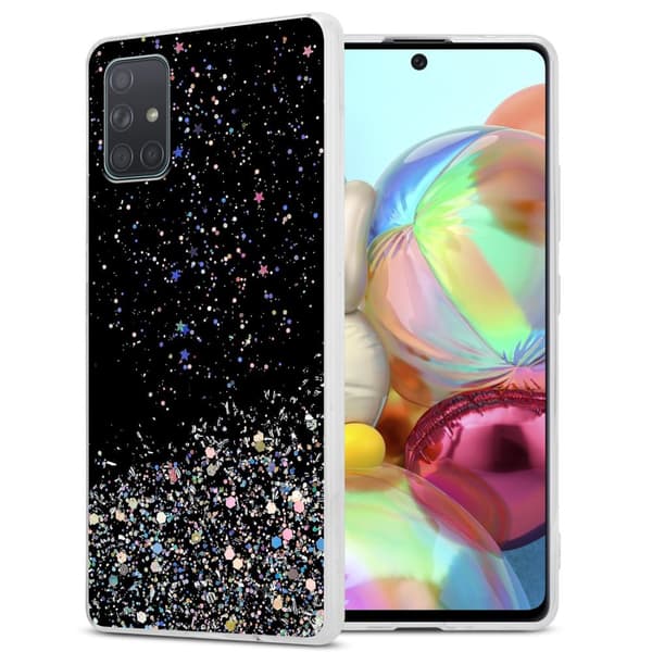 Samsung Galaxy A71 4G Skal Fodral Case Cover av flexibelt TPU-silikon med glittrande glitter