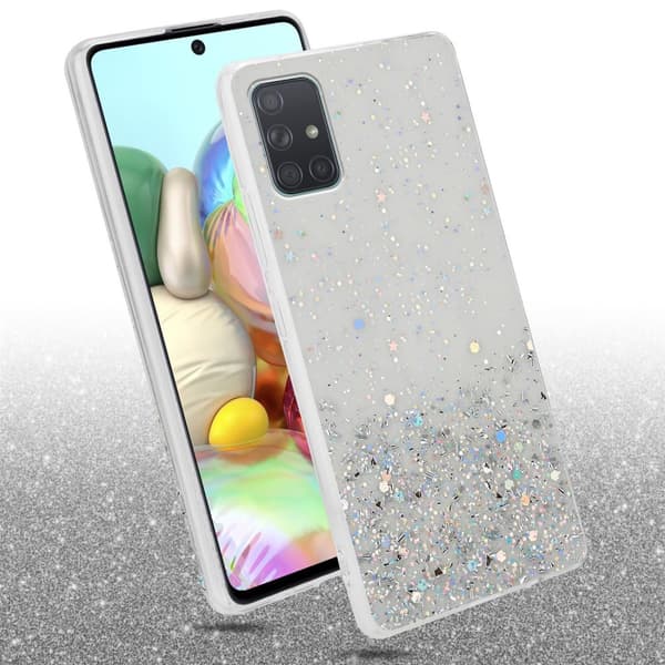 Samsung Galaxy A71 4G Skal Fodral Case Cover av flexibelt TPU-silikon med glittrande glitter