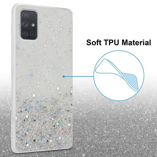 Samsung Galaxy A71 4G Skal Fodral Case Cover av flexibelt TPU-silikon med glittrande glitter