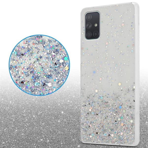 Samsung Galaxy A71 4G Skal Fodral Case Cover av flexibelt TPU-silikon med glittrande glitter