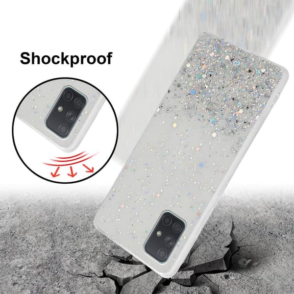 Samsung Galaxy A71 4G Skal Fodral Case Cover av flexibelt TPU-silikon med glittrande glitter