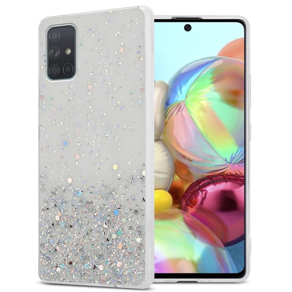 Samsung Galaxy A71 4G Skal Fodral Case Cover av flexibelt TPU-silikon med glittrande glitter