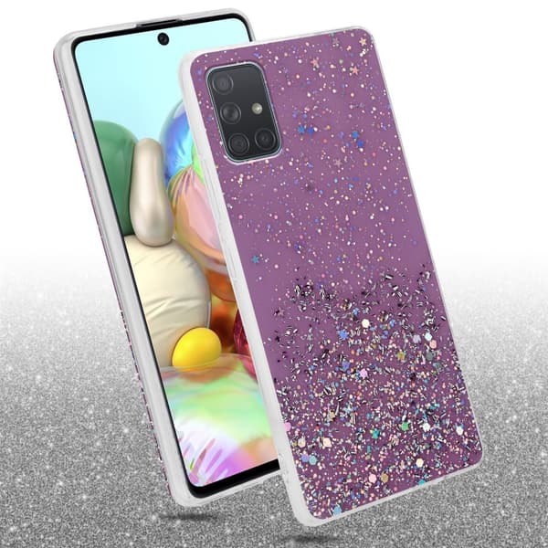 Samsung Galaxy A71 4G Skal Fodral Case Cover av flexibelt TPU-silikon med glittrande glitter