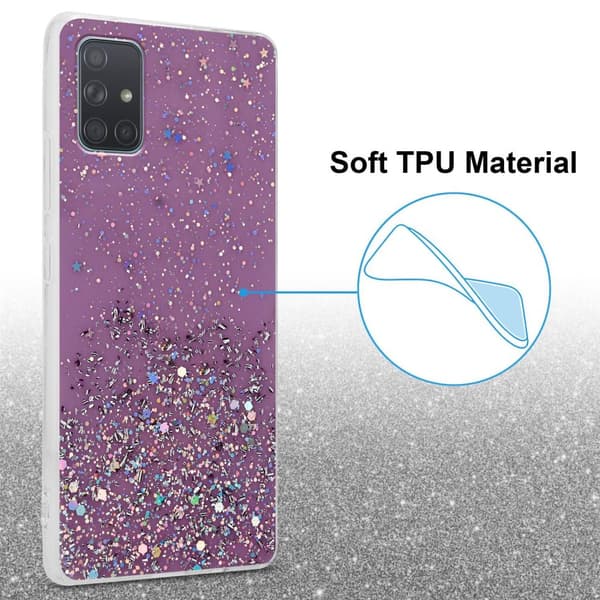 Samsung Galaxy A71 4G Skal Fodral Case Cover av flexibelt TPU-silikon med glittrande glitter