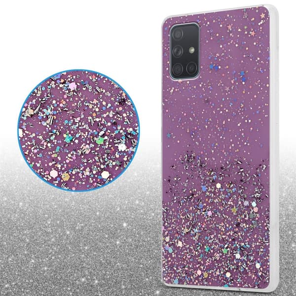 Samsung Galaxy A71 4G Skal Fodral Case Cover av flexibelt TPU-silikon med glittrande glitter