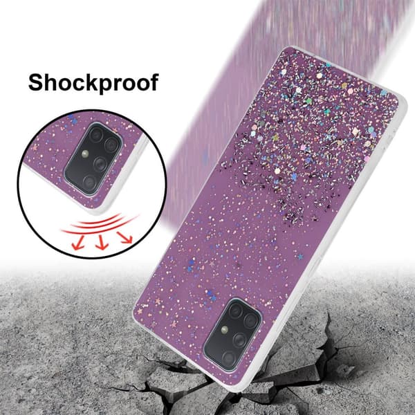 Samsung Galaxy A71 4G Skal Fodral Case Cover av flexibelt TPU-silikon med glittrande glitter