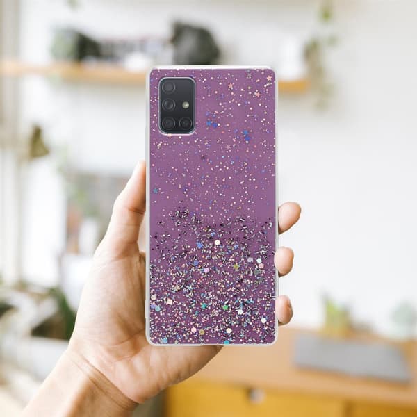 Samsung Galaxy A71 4G Skal Fodral Case Cover av flexibelt TPU-silikon med glittrande glitter