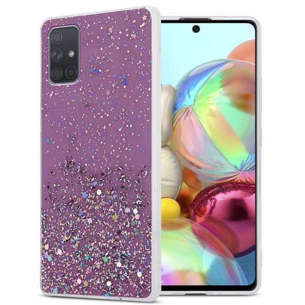 Samsung Galaxy A71 4G Skal Fodral Case Cover av flexibelt TPU-silikon med glittrande glitter