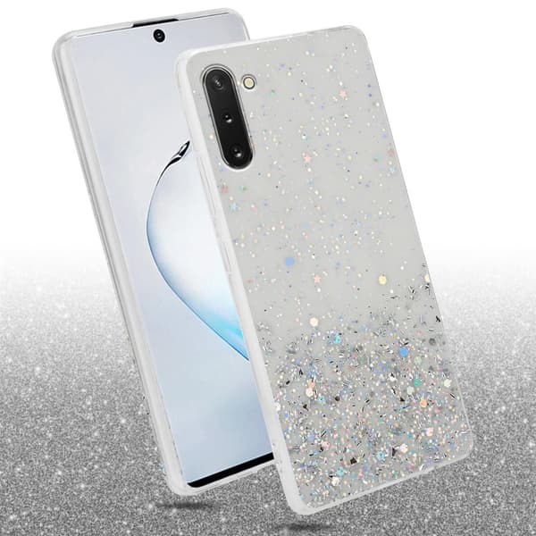 Samsung Galaxy NOTE 10 Skal Fodral Case Cover av flexibelt TPU-silikon med glittrande glitter