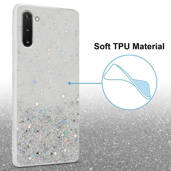 Samsung Galaxy NOTE 10 Skal Fodral Case Cover av flexibelt TPU-silikon med glittrande glitter