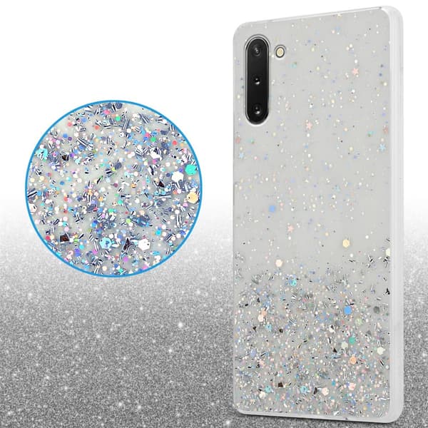 Samsung Galaxy NOTE 10 Skal Fodral Case Cover av flexibelt TPU-silikon med glittrande glitter