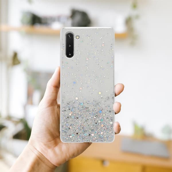 Samsung Galaxy NOTE 10 Skal Fodral Case Cover av flexibelt TPU-silikon med glittrande glitter