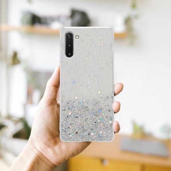 Samsung Galaxy NOTE 10 Skal Fodral Case Cover av flexibelt TPU-silikon med glittrande glitter
