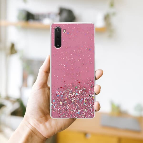 Samsung Galaxy NOTE 10 Skal Fodral Case Cover av flexibelt TPU-silikon med glittrande glitter